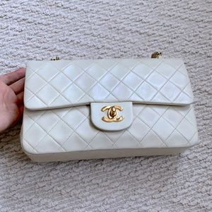 Ivory Chanel small double flap